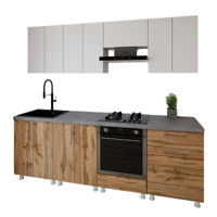 Mobilă pentru bucatarie Smartex (30148) K4 240сm Alb+Stejar inchis