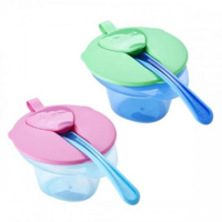 Tommee Tippee миска с крышкой и ложечкой, 4+мес