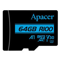 Флеш карта памяти SD Apacer AP64GMCSX10U7-R microSDXC UHS-I U3 V30 R100 64GB