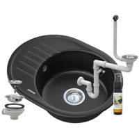 Chiuvetă bucătărie Granitan LUWR, black metallic