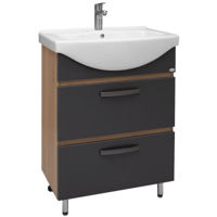 Dulap pentru lavoar Mashtab 11332 Sonata cu 2 sertare cu minere 65cm Sonoma-Antracit