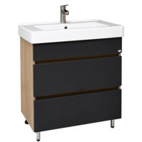 Dulap pentru lavoar Mashtab 11795 Sonata cu 2 sertare fara minere 65cm Sonoma-Antracit