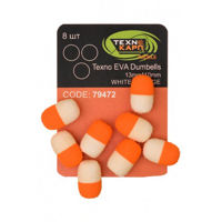 Texno EVA Dumbells 13mm*10mm white/orange уп/8шт