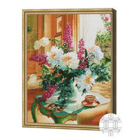 Картина по номерам Art Gallery QB202088 Mozaic cu diamante patrate 40x50cm Buchet luxos de bujori