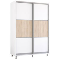 Dulap Mobildor-Lux Aron cu uși glisante orizontal (160x60x220H cm) Alb Brilliant