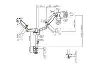 Table/desk 2-display mounting arm Gembird (rotate,tilt,swivel),17”-32”,up to 9 kg,VESA:75x75,100x100