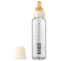 Поильник BIBS 5014216 Biberon din sticla anticolici Ivory cu tetina din latex 0+ luni, 225 ml