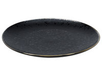 Farfurie de servire 26cm Metallic Rim Black, ceramica