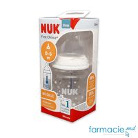 NUK Sticluta First Choice Temp sticla 120ml+tetina silicon 0-6luni (M)