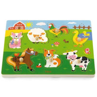 Головоломка Viga 51273 Puzzle tactil Animale de la ferma (cu sunet)