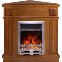 Șemineu electric ArtFlame Marina de colt & Galileo silver, 1000x1000x500 mm, Nuc