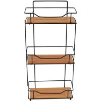 Полка для ванной Tendance 52143 Raft 3 nivele Bamboo 11.5x26.5x57cm, metal, bambus, negru