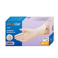 MANUSI LATEX GRIP, marime M, ALBE, 100buc, HYGOSTAR, FM