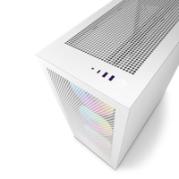 Case ATX NZXT H7 Flow RGB, 2xUSB 3.2, 1xType-C, 3x140mm RGB & 1x120mm,TG, Mesh Freont, White