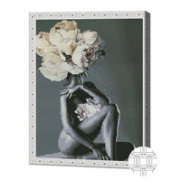 Tablou pe numere Art Gallery QB205784 Mozaic cu diamante patrate 40x50cm Ganduri bujori