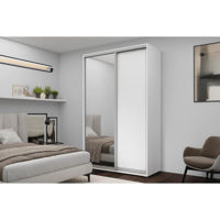 Dulap Nex Home Dulap cu uși glisante, 200x60x220cm, 1xOglinda + 1xPAL, Alb