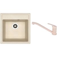 Мойка кухонная со смесителем Dr.Gans Nika 470 + SanDonna F 1066 bej