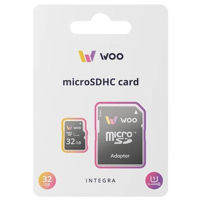 Флеш карта памяти SD WOO MicroSD Card UHS-I (U1) (C10) + SD Adapter, Integra, 32 GB