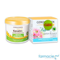 Gerocossen Keratin+ masca p/u par restructuranta cu ulei de jojoba 450 ml+ Laptisor de Matca crema hidratanta (ten normal/mixt) 50ml CADOU