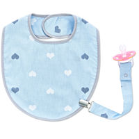 Baveta cu lantisor pentru suzeta BabyJem Blue