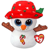 Jucărie de pluș TY TY37355 Om de zăpadă cu pălărie Brrrnie 15cm (Beanie Boos)