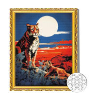Картина по номерам Art Gallery GA86373 Mozaic cu diamante 40x50cm Tigru si luna