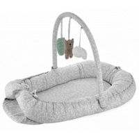Гнездо для новорожденных BabyJem 489 Babynest cu bara jucarii Between parents Gri