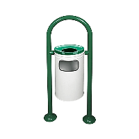 cumpără Coș de gunoi TIP 3, 35 l metal, verde cu alb în Chișinău