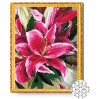 Tablou pe numere Art Gallery GA83390 Mozaic cu diamante Crini roz 40x50cm