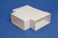 Teu pentru tub plat de ventilatie din plastic 55 x 110 mm KT  EUROPLAST