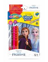 Набор цветных карандашей + 1 карандаш с 2 цветами серебро / золото - Colorino Dinsey Frozen