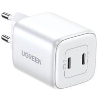 Зарядное устройство сетевое Ugreen 15327 Nexode GaN Charger 2xType-C 45W CD294, White