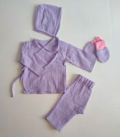 Set din muslin Pampy cu camasa (0-3 luni) Violet