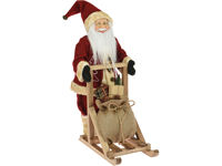 Дед Мороз на санях с мешком с подарками 25X30X45cm