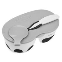 Посуда для кормления Akuku A0428 Двухсекционная тарелочка White/Black