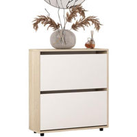 Raft pentru încălțăminte Mobildor-Lux Leo 100x27x86H cm Sonoma/White