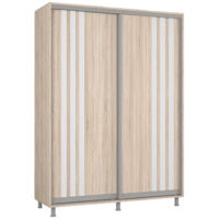 Dulap Mobildor-Lux Aron cu uși glisante сu lamele (150x60x200H cm) Sonoma