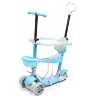 Самокат New World 0077p-1 5in1 (protectie,suport), albastra, 147601