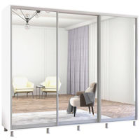 Шкаф Mobildor-Lux Aron uși glisante din oglinzi (260x60x210H cm) Alb Brilliant