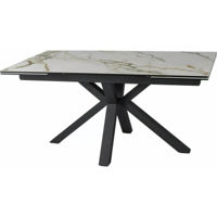 Стол Signal Columbus 160(240)90 ceram bialy amber/czarn