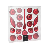 Decor de Crăciun și Anul Nou Promstore 54209 Set decoratiune 19buc pentru brad de Craciun, rosii
