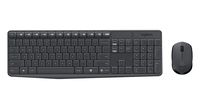 Wireless Keyboard & Mouse Logitech MK235, Low-profile, Spill-resistant, FN key, 2xAAA/1xAA, Grey