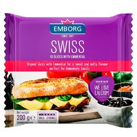 Плавленый сыр Emborg Swiss Emmentaler ломтики, 200г