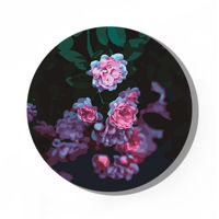 Tablou pe numere Art Gallery YX0113-40 Pictura pe numere rotunda d.40 Flori pe fundal negru