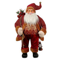 Decor de Crăciun și Anul Nou Promstore 20074 Mos Crăciun, 90cm, Red&Gold cu cadouri si felinar