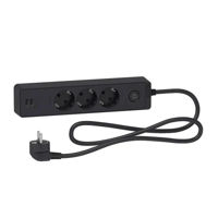 Filtru electric Schneider ST943U3B, 3 locuri + 2 USB + intr. 16A 3m
