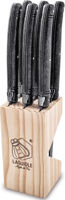 Набор ножей Laguiole Premium Line 6 Steak Knives Black Stonewash set 6 buc cu suport