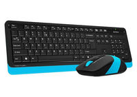 Wireless Keyboard & Mouse A4Tech FG1010, Multimedia,Splash Proof, 1600 dpi,4 buttons, Black/Blue,USB