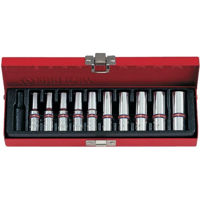 Набор головок, бит, насадок King Tony 2510SR набор 1/4" торцевых головок глубоких, дюймовые 6 гран., 10 пр.