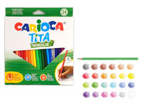 Set creioane colorate 24buc Carioca Tita Triangular